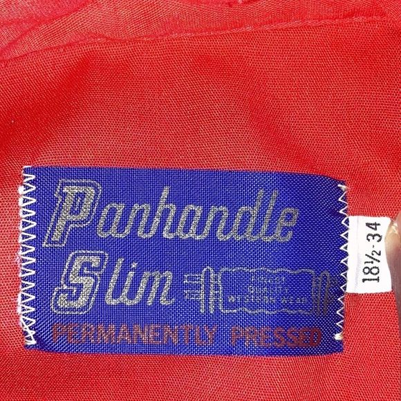 Vtg Mens Panhandle Slim Permanently Pressed Red Western Pearl SnapShirt 181/2-34 - Picture 4 of 11